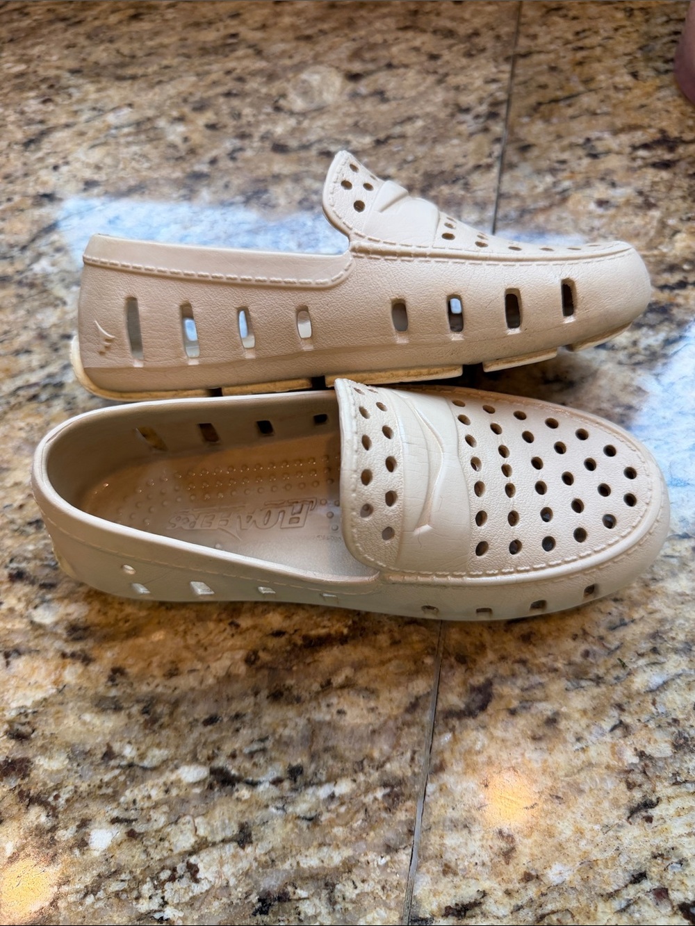 Kids Beige Slip-On Loafers “Floafers”